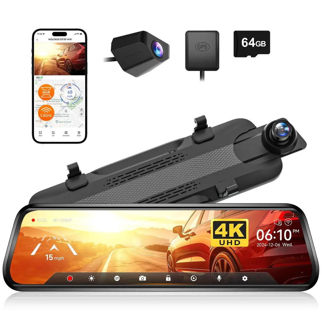 WOLFBOX G930 Rear View Mirror Camera